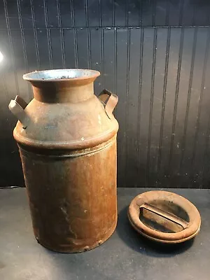 VINTAGE 10  GALLON STEEL  MILK CAN  FARM FRESH Pennsylvania Dairy • $139.50