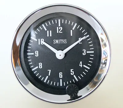 £83.75 • Buy Genuine Smiths 12V Classic Car Clock With Chrome Bezel & Black Face, GAE128