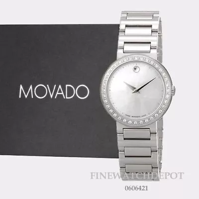 Authentic Movado Women's Concerto Diamond Mother Of Pearl Dial Watch 0606421 • $1995