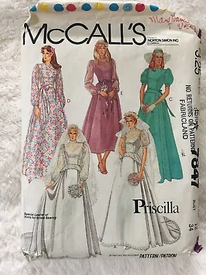Vtg Mccall’s Designer Priscilla Wedding Bridal Bridesmaid Sewing Pattern Sz 12 • $5
