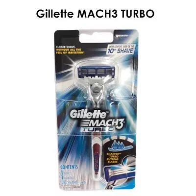 Gillette MACH3 TURBO Sharper Cutting Blades Razor Handle Cartridge Closer Shave • $39.62