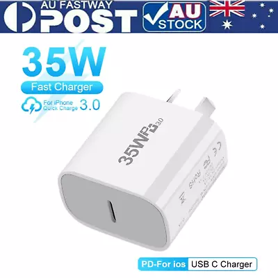 35W USB Type-C Wall Adapter Fast Charger PD Power For IPhone 15 Pro Samsung AU • $15.95