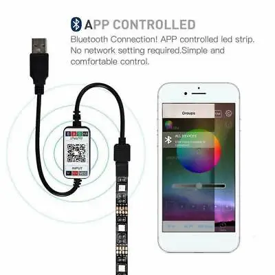 £3.49 • Buy Bluetooth USB Cable Controller DC 5-24V For RGB LED Strip Light Smart Phone App 