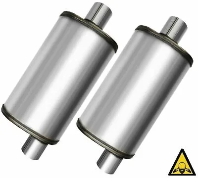 Two Performance Universal Muffler 2.5  Inlet 2.5  Outlet • $99.74