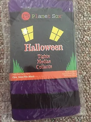 $6.99 • Buy Women's NWT Halloween Tights Witch Jester Clown Purple Black One Size Fits Most