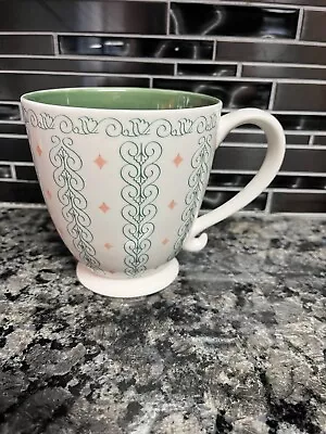 Vtg Starbucks Coffee Tea 2003 Bella Mug White Green Org Barista Footed 18 Oz Cup • $21.95