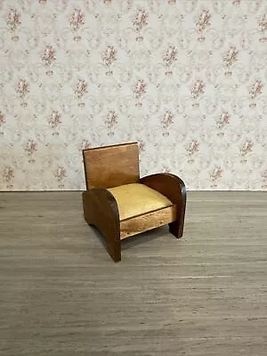 Dollhouse Miniatures 1:12 Hall’s Lifetime Toys Vintage Wood Arm Chair • $9.99