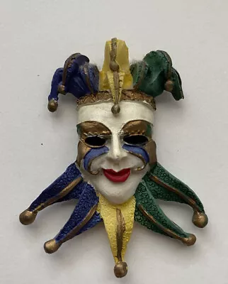 Vintage Mardi Gras Mask Jester Mask Carnival Magnet Fridge Magnet • $13.99