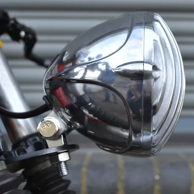 Motorcycle Finned Grill Headlight Lamp For Harley Chopper Bobber Sportster Dyna • $35.67