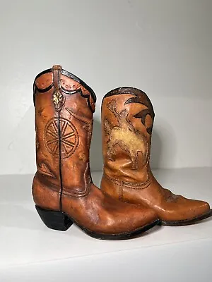 Pair Mini Western Cowboy Boots Resin JPC Just Plain Country Nostalgia • $12