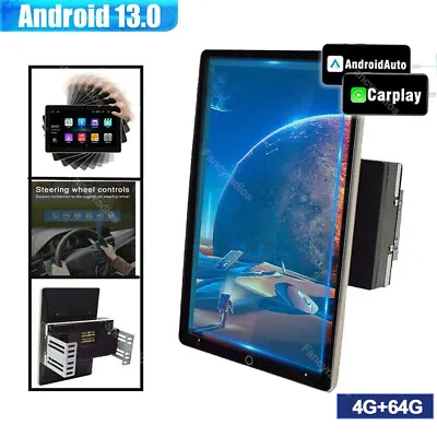 2 Din Android 13 10.1  Rotatable Touch Screen Car Radio Stereo Carplay FM GPS • $147.86