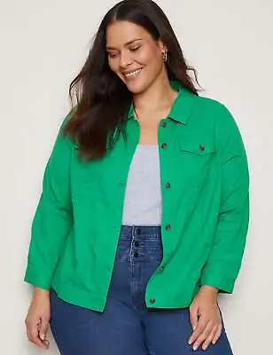 AUTOGRAPH - Plus Size - Womens Jacket -  Woven Linen Blend Denim Style Jacket • $29.66