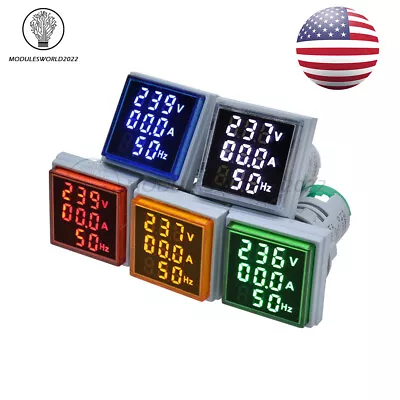 AC 60-500V 0-100A 22mm 3 In 1 Voltmeter Ammeter LED Digital Volt/AMP Meter US • $7.99