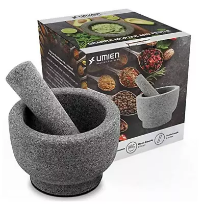 Granite Mortar And Pestle Set Guacamole Bowl Molcajete 5 Inch - Natural Stone - • $34.99