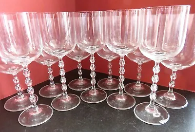 Set Eleven-11 Mikasa Venetian Pearls 5-Wine Glasses 6- Water / Iced Tea Goblets • $39.95