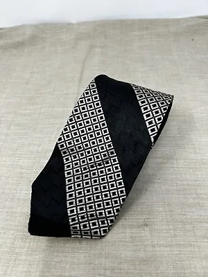 Vintage A Sulka & Co Black Red Geometric Pattern Silk Tie • $29.99