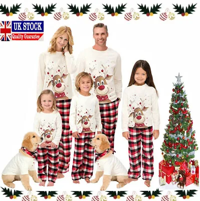 Family Matching Christmas Pyjamas Outfit Xmas PJs Set Nightwear Pajamas UK Stock • £4.99