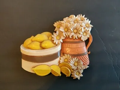 VTG Syroco Daisy And Lemons Kitchen Wall Art   Cool Retro  Farmhouse Vibe • $20