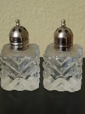 Vintage Crystal Salt And Pepper Shakers Marked Japan   3  Tall  • $20