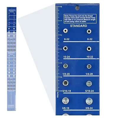 Blue Vertical SAE And Metric Bolt Gauge Thread Checker • $59.99