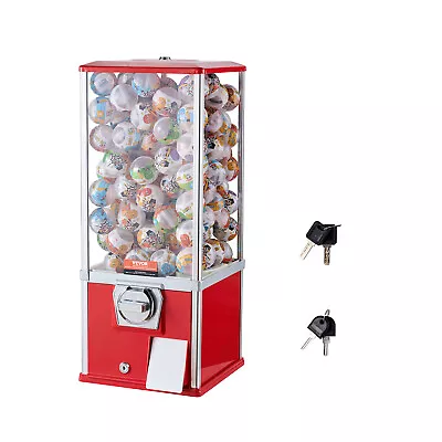 VEVOR 25 H Gumball Machine Vending Coin Bank Vintage Gumballs Dispenser PS Red • $100.69