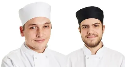 Chef Skull Cap White Or Black Chefs Hat Unisex Kitchen Headwear Chefs Cap • £6.95