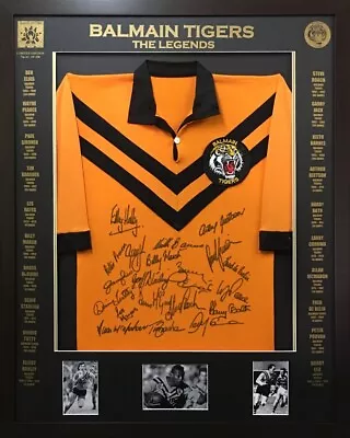$550 • Buy Blazed In Glory - Balmain Legends - NRL Signed & Framed Jersey