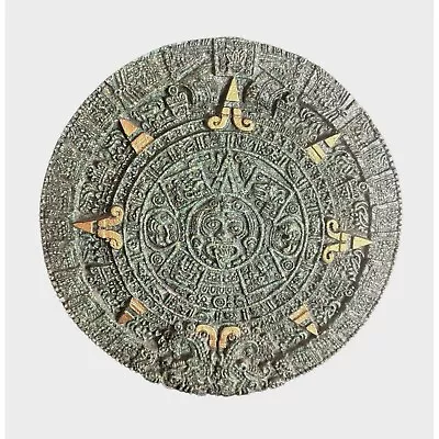 Vintage Malachite Composite Mayan Calendar Wall Art Maya Civilization Decor With • $85