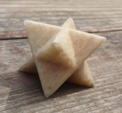 LARGE (50mm) MOONSTONE GEMSTONE MERKABA STAR (ONE) - BUY IT NOW • $17.49