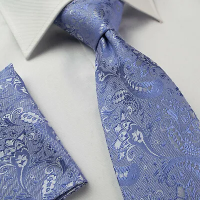 Mens Jacquard Paisley Woven Flower Silk Bundle Wedding Tie Hanky OR Set Gift NEW • £9.99