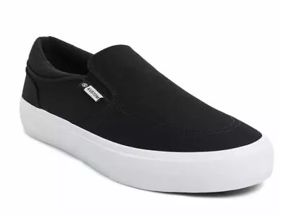 Kustom Mens WIDE SLIP ON BLACK WHITE Casual Shoes Sneakers Black NEW Wider Foot • $95