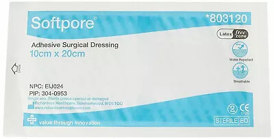 10 X Softpore Dressings 10 X 20cm Sterile Adhesive Dressings Latex Free Medical • £12.99