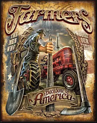 New Farmers Backbone Of America Decorative Metal Tin Sign Made In USA • $11