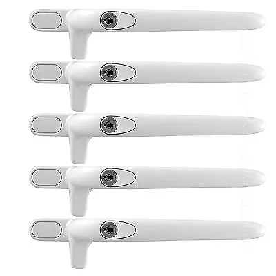 Pack Of 5 Yale Virage White Cockspur UPVC Window Handles 9 Or 21mm Backset Stack • £31.19