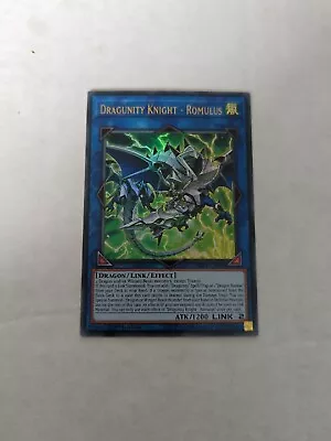 Yugioh-Dragunity Knight-Romulus-Ultra Rare-1st Edition-RIRA EN098 NM • £6