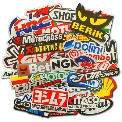 40Pcs Vinyl JDM Stickers Pack Motorcycle Racing Car Motocross Helmet Decals Lot • $6.99