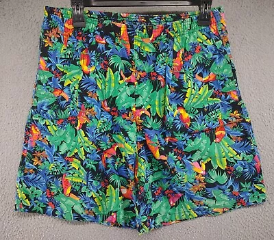 Vintage Toucan Dance Fast Lane Hawaiian All Over Print Shorts Men's Size Medium  • $19.99