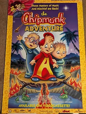 THE CHIPMUNK ADVENTURE ORIGINAL 1987 Video Store Promo Poster VHS 27x40 ROLLED • $14.95