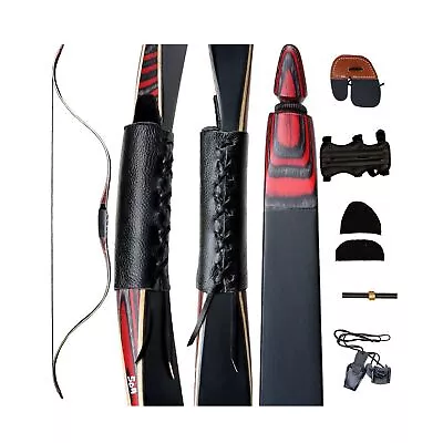PMZ Recurve Bow Set Professional Archery Hunting Bow 58'' Longbow Tradition... • $107.33