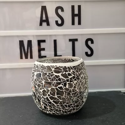 LARGE CRACKLE TEA LIGHT/CANDLE HOLDER Free P&p • £7.95