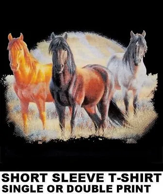 Mustang Quarterhorse Red Sorrel Chestnut Bay Dapple Gray Horse T-shirt Ws301 • $11.99