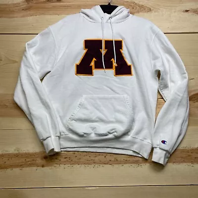 Minnesota Golden Gophers Sweatshirt Medium White Hoodie Pullover Champion • $19.99