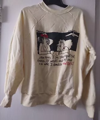 Velva Sheen Sweatshirt Women's S Cream Graphic Cincinnati Vintage USA Made • $25