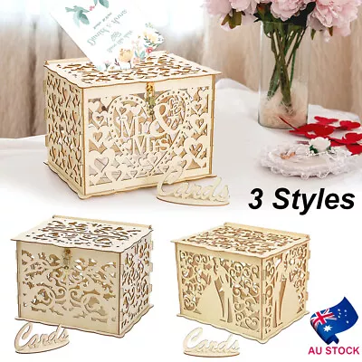 AU Wishing Well Card Box Decorative Wood Carved Wedding Party Engagement Rustic • $19.45