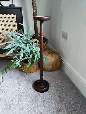 £49.99 • Buy Vintage Tall Wooden Turned Ash Tray Smokers Stand Candle Stick Holder Plant 72cm
