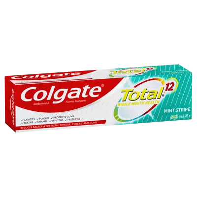 Colgate Total Toothpaste 115g Mint Stripe Antibacterial Fluoride Cavities Gel • $14.03