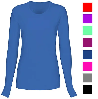 T Flex Womens Comfort Long Sleeve T-Shirt Underscrub Tee Layering Shirt Uniform • $12.50