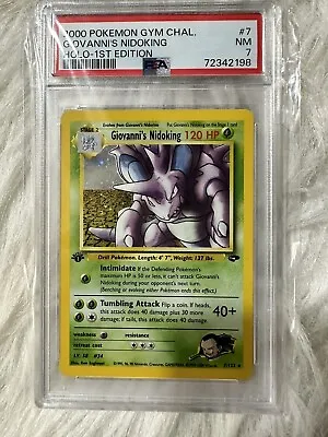 $120 • Buy Giovanni's Nidoking 1st Edition Holo Rare Pokemon Card 7/132 Gym Challenge Psa 7