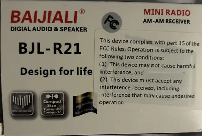 Baijiali Digital Audio & Speaker Am/Fm Mini Handheld Radio Receiver. New In Box • $10