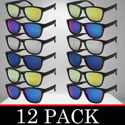 Mens Sunglasses Classic Wholesale Bulk Lot 12 Pack Frogskin Style Retro Unisex • $18.95